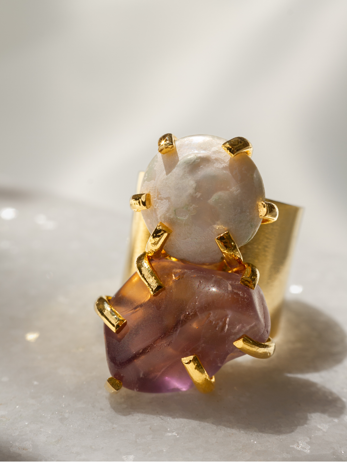 Anillo Perla y Amatista