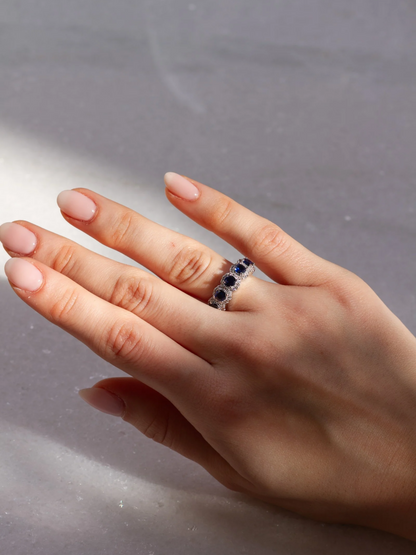 Sapphire Crown Ring