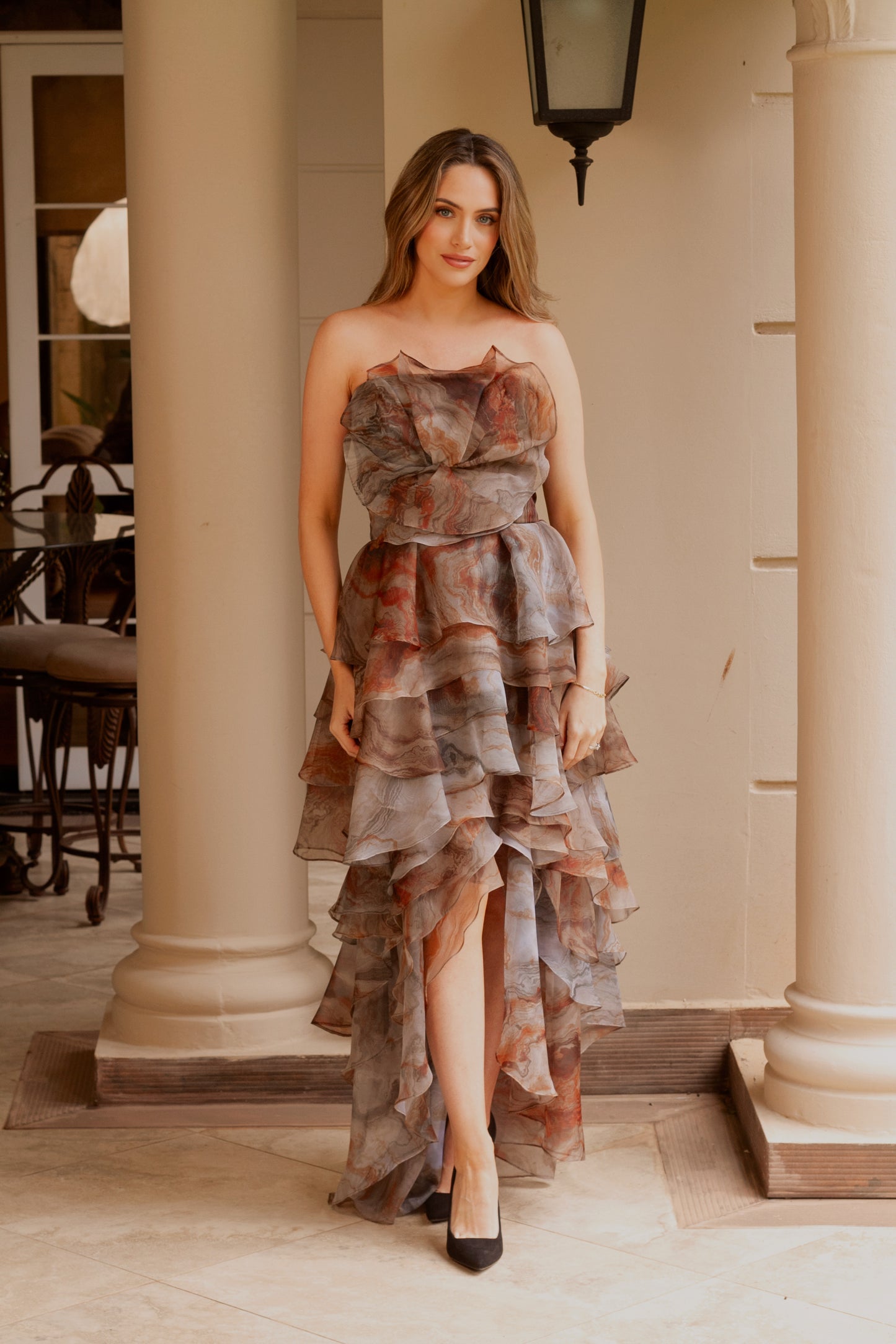 Vestido corset estampado