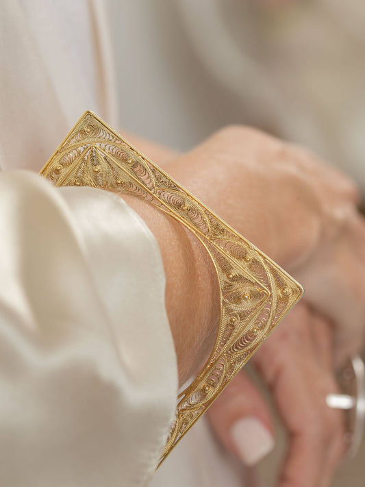 Pulsera cuadrada de filigrana