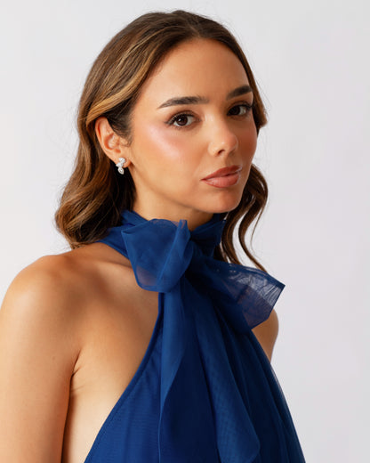 Vestido halter azul