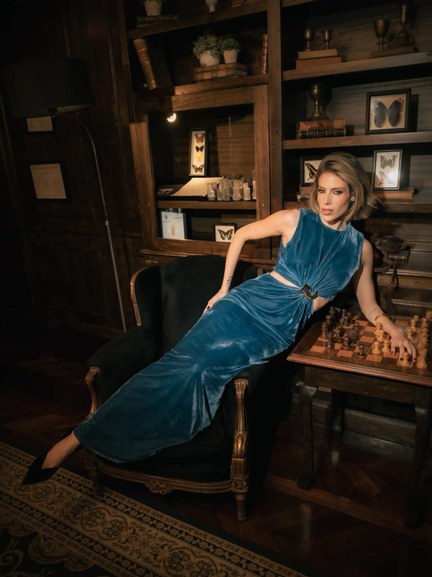 Blue Velvet Dress