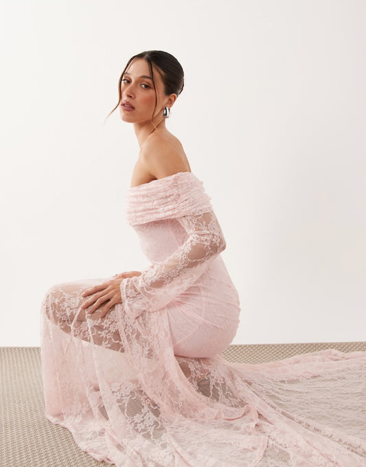 Rose Off Shoulder Maxi Dress